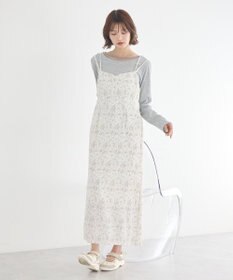 earth music&ecology フラワーバッククロスキャミワンピース