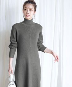 Tiaclasse 【洗える】大人上品なニットカーデ＋ワンピースセット