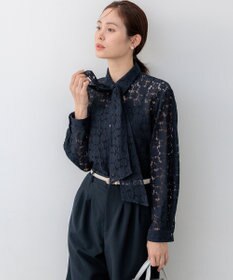 組曲 S 【WEB限定】フラワーラッセルレースシャツライク ブラウス