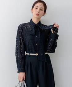 組曲 S 【WEB限定】フラワーラッセルレースシャツライク ブラウス