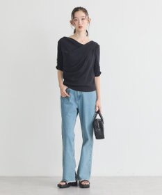 earth music&ecology ドレープデザインカットソー