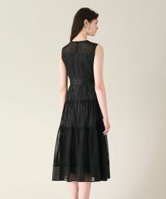 GRACE CONTINENTAL ストライプレースフレアドレス