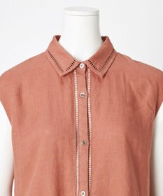 23区 【GOLD LABEL】ノーザンリネン ハシゴレース シャツワンピース
