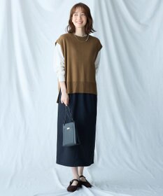 ANY 【洗濯機可】スリットニットベスト