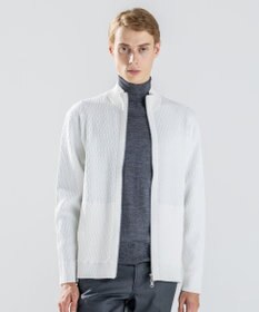 JOSEPH HOMME 【新柄】 ヴィスコースリンクス　ハイネックジップアップカーディガン