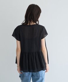 YECCA VECCA ペプラムシアーブラウス