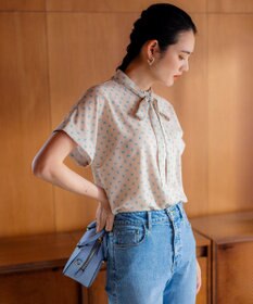 組曲 S 【セットアップ対応可】モノグラムプリント2WAYブラウス