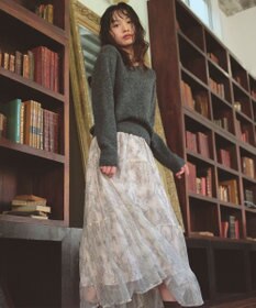 Feroux ニット×ティアードレース スカート