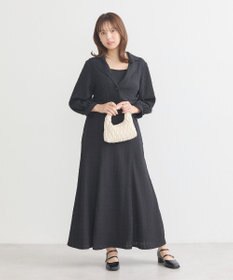 earth music&ecology ＳＥＴ２点ジャカードシャツ＋キャミドレ