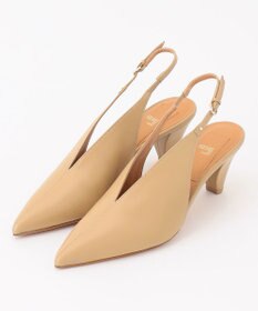 BEIGE， 【一部店舗限定】HENRI EN VARGO / NIKI Vカットバックバンドパンプス Beige