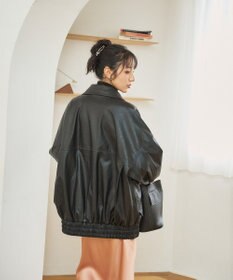 WEGO ヴィンテージライクFレザーブルゾン