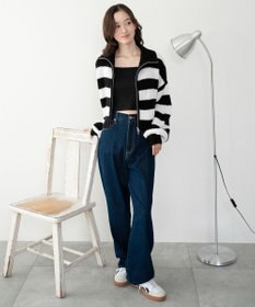 WEGO ダブルジップショートニットブルゾン