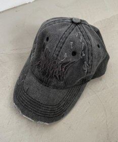 WEGO トライバルロゴダメージピグメントキャップ