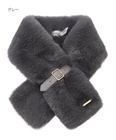 MOONBAT FURLA  ベルト付きフェイクファーマフラー