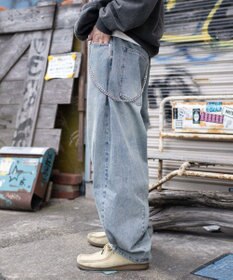 WEGO チェーン付きバルーンデニムパンツ