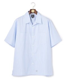 J.PRESS MEN 【J.PRESS ORIGINALS】Broad Stripe Open Half Sleeve Shirt / Baggy-Fit
