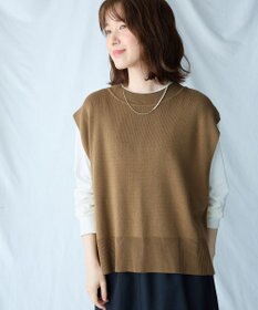 ANY 【洗濯機可】スリットニットベスト