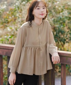 Tiaclasse 【洗える】ピンタックギャザーブラウス