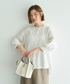 YECCA VECCA レース切替スキッパーブラウス