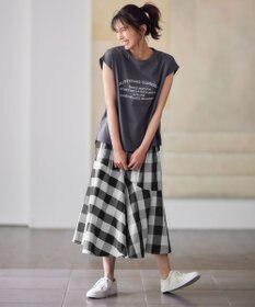 ANY L フロッキーロゴフレンチスリーブTシャツ