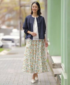 J.PRESS LADIES S 【季節の変わり目に】リネンシアースラブ ノーカラー ブルゾン