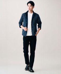 JOSEPH ABBOUD 【2WAY・リバーシブル・七分袖】リバーシブルストライプ シャツ