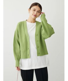 Green Parks スポンディシュ畦編みショート丈カーディガン