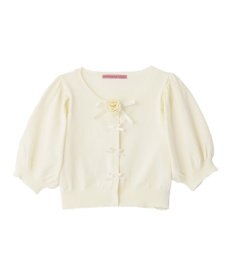 Maison de FLEUR ローズニット半袖カーディガン