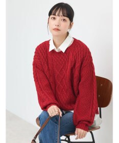 earth music&ecology ウォッシャブルケーブルプルオーバー