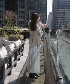 Green Parks AnriettMusee  リブニットドッキングワンピース