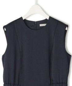 ICB 【洗える】 ストレッチハンマーサテン ノースリーブワンピース