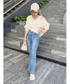 Green Parks ショート丈ミラノリブカーディガン