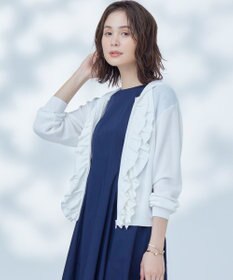 組曲 【WEB限定】  シアーニットフリルパーカー