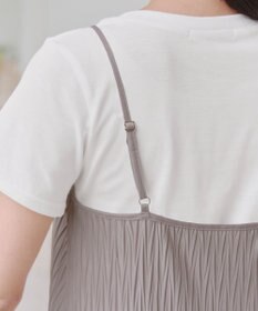 Tiaclasse 【2点セット・洗える】変形プリーツキャミワンピース＆Tシャツ