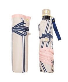 MOONBAT 【雨傘】ランバン オン ブルー(LANVIN en Bleu) リボンストライプ 折りたたみ傘  楽々開閉 クイックアーチ