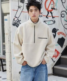 WEGO 【ユニセックス着用】フリース　ハーフZIPプルオーバー