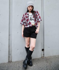 WEGO ショートチェックシャツ（S）