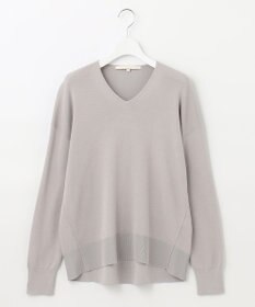 自由区 【XSサイズ～/洗える/セット着用可】ドライコットンハイゲージVネック ニット