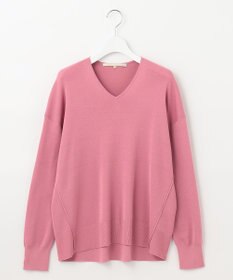 自由区 【XSサイズ～/洗える/セット着用可】ドライコットンハイゲージVネック ニット