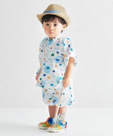 MIKI HOUSE HOT BISCUITS 【80-120cm】総柄 甚平スーツ