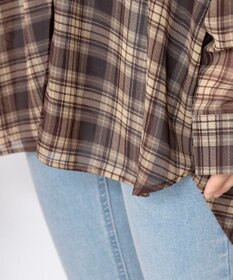 WEGO 2WAYオフショルシアーチェックシャツ