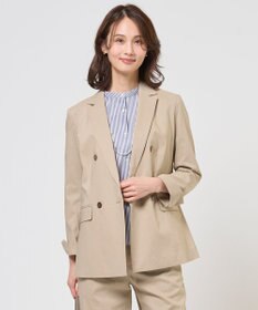 J.PRESS LADIES セルロースリネンストレッチ ダブル ジャケット