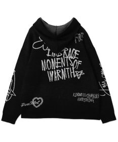 WEGO ジャガードグラフィックニットZIPパーカー