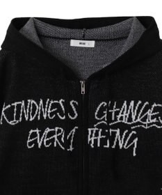 WEGO ジャガードグラフィックニットZIPパーカー