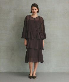 GRACE CONTINENTAL シフォンフリルポンチョ