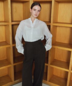 BEIGE， PAULINE / リネンヴィスコースレースブラウス