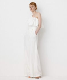 NAVE 【Nave・洗える/撥水/ストレッチ素材】ライトタフタ ワンショルダーブラウス