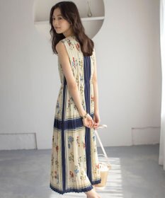 組曲 L スカーフパネルプリント ワンピース