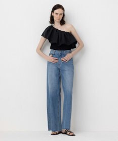 NAVE 【Nave・洗える/撥水/ストレッチ素材】ライトタフタ ワンショルダーブラウス