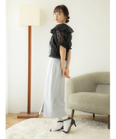 earth music&ecology 衿付きフラワーブラウス